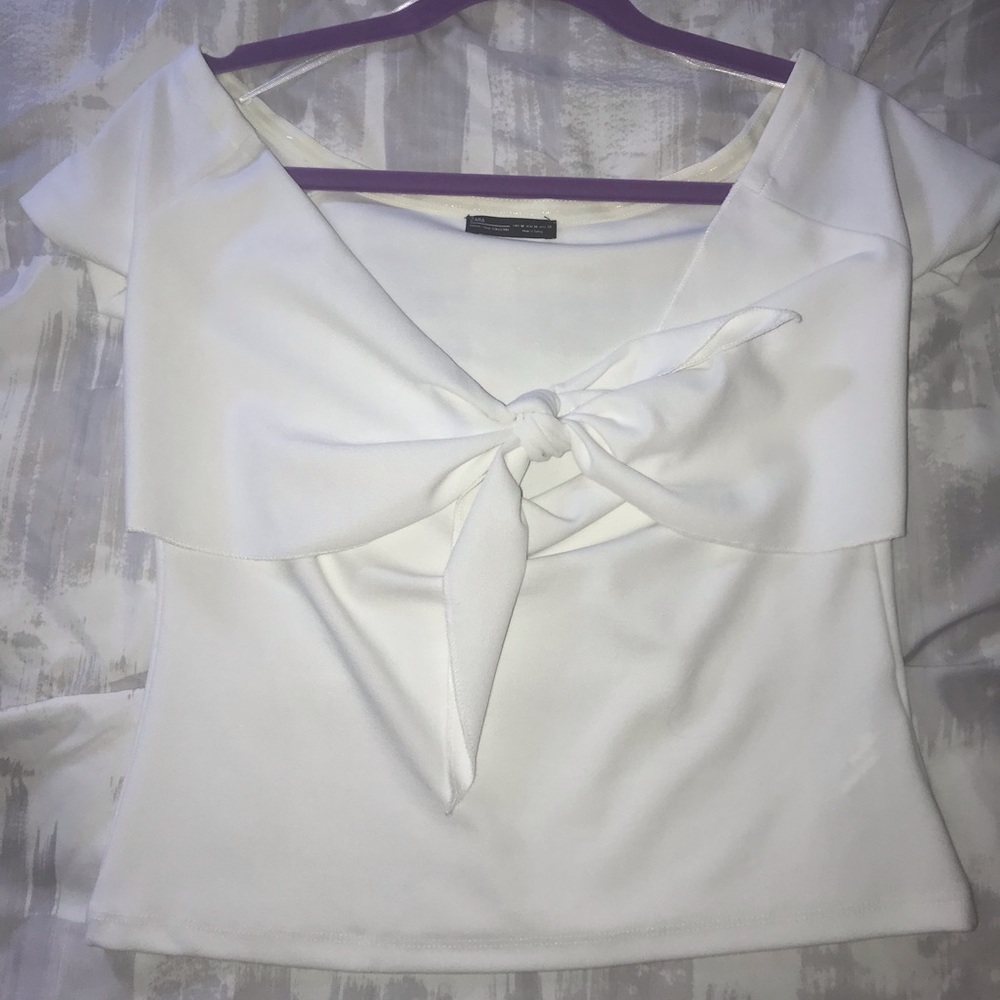 Zara white top with front tie!